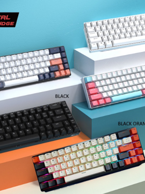 Royal Kludge RK68 RGB Hotswap USB HUB คีย์บอร์ดเกมมิ่งคีย์ไทย ไร้สายบลูทูธและมีสาย เปลี่ยนสวิตซ์ได้ เลเซอร์ไทย - English