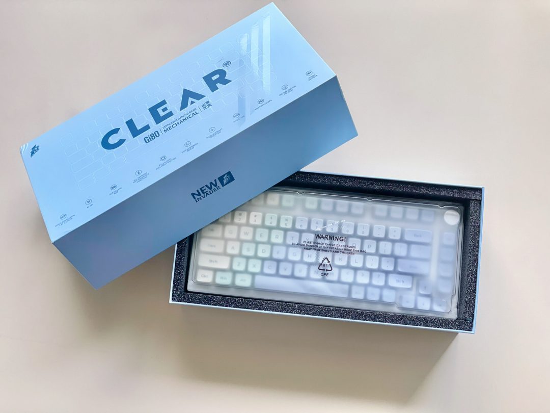1STPLAYER CLEAR 75% MDA PBT KEYCAPS 81 KEYS WITH KNOB WIRELESS KEYBOARD
