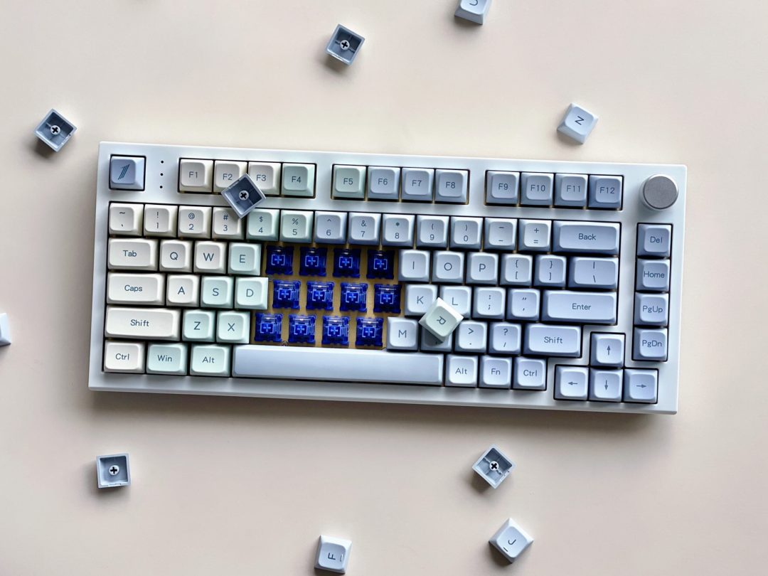 1STPLAYER CLEAR 75% MDA PBT KEYCAPS 81 KEYS WITH KNOB WIRELESS KEYBOARD