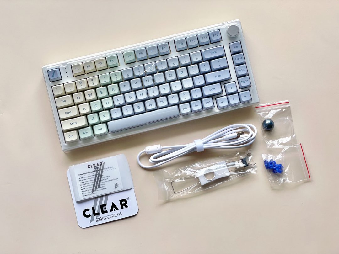 1STPLAYER CLEAR 75% MDA PBT KEYCAPS 81 KEYS WITH KNOB WIRELESS KEYBOARD