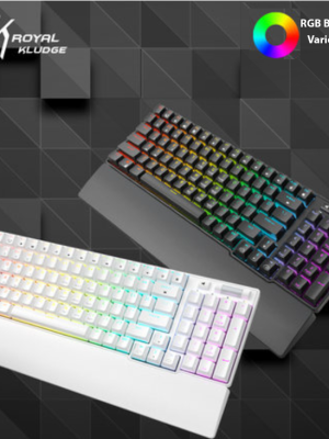 Royal Kludge RK96 Wrist Rest / RGB / hotswap / Knob / USB HUB / 3 mode Wireless Bluetooth Cable / เลเซอร์ไทย - English
