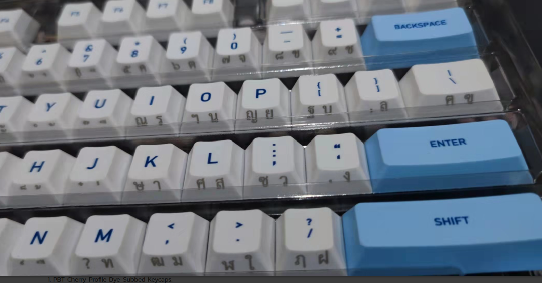 Idobao cherry profile IK Blue keycaps สำหรับ 67, 80, 87 เลย์เอ้าท์ 95 คีย์
