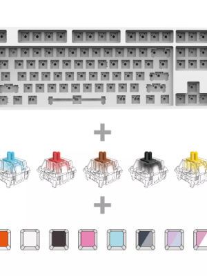 1STPLAYER UNI-Q Pro TKL 87 KEYS White / GATERON SWITCH / RGB / HOT SWAP / WIRED KEYBOARD COMPLETED SET