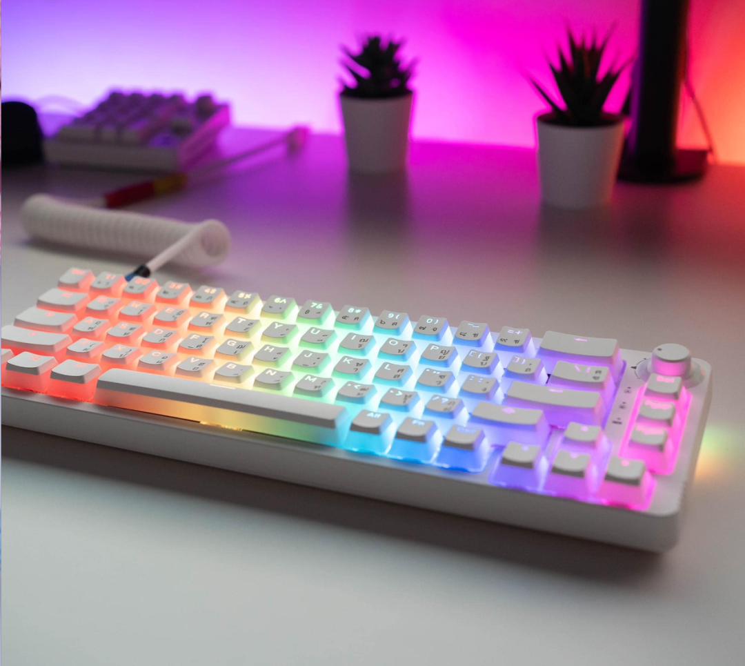 AFLION TM680 hotswap 3 mode wireless completed set gateron switch pudding keycaps