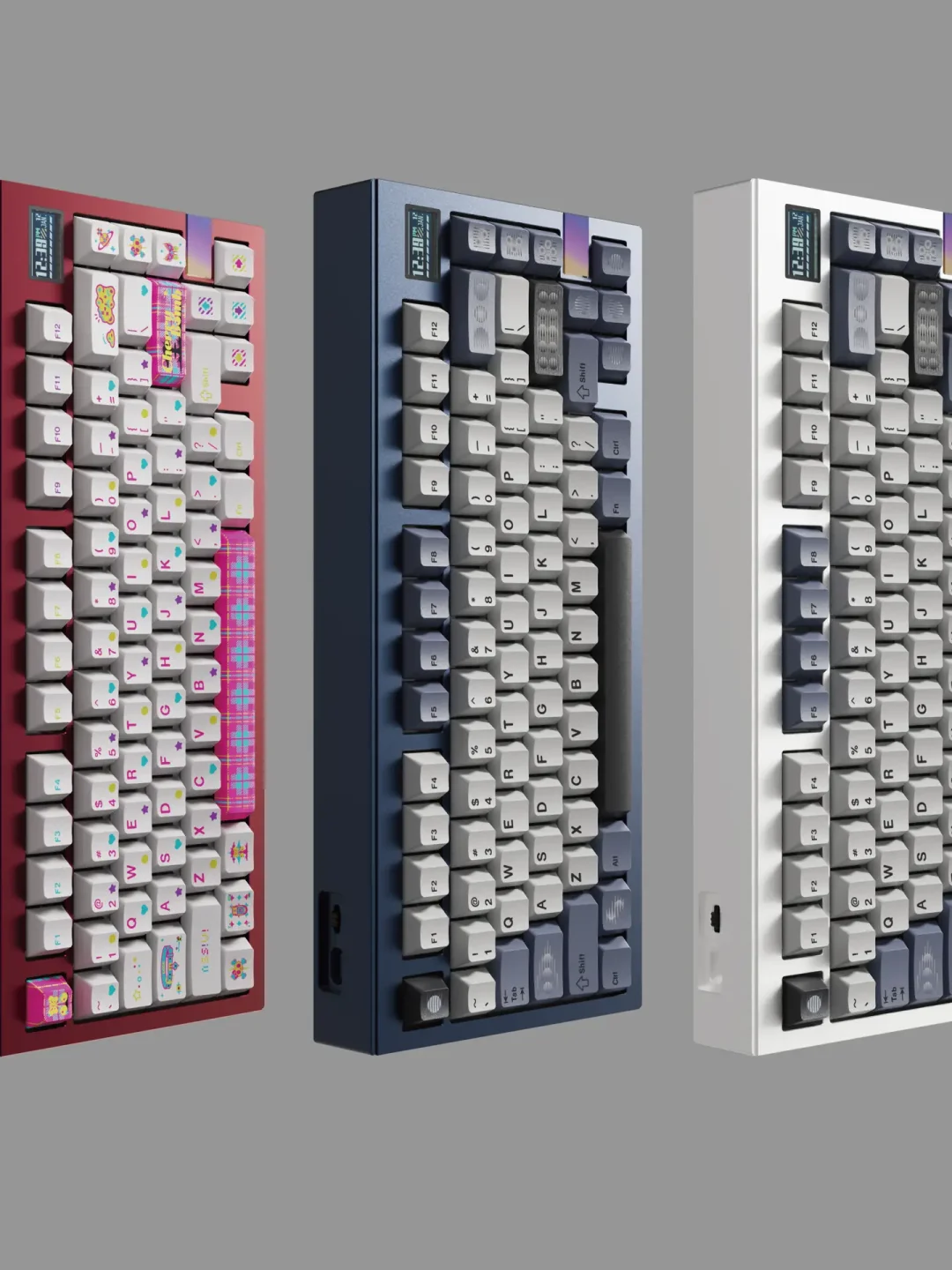 (Groupbuy) FINALKEY V81 PLUS 75% GASKET WIRELESS MECHANICAL KEYBOARD KIT WITH LCD SCREEN