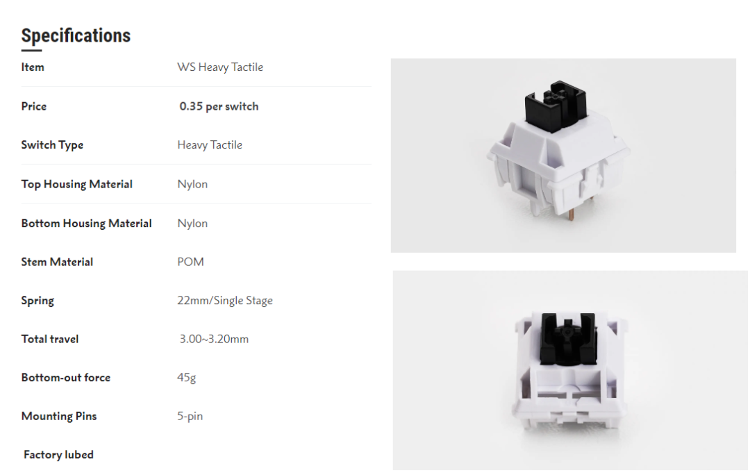 WUQUE SWITCH SERIES LINEAR AND TACTILE