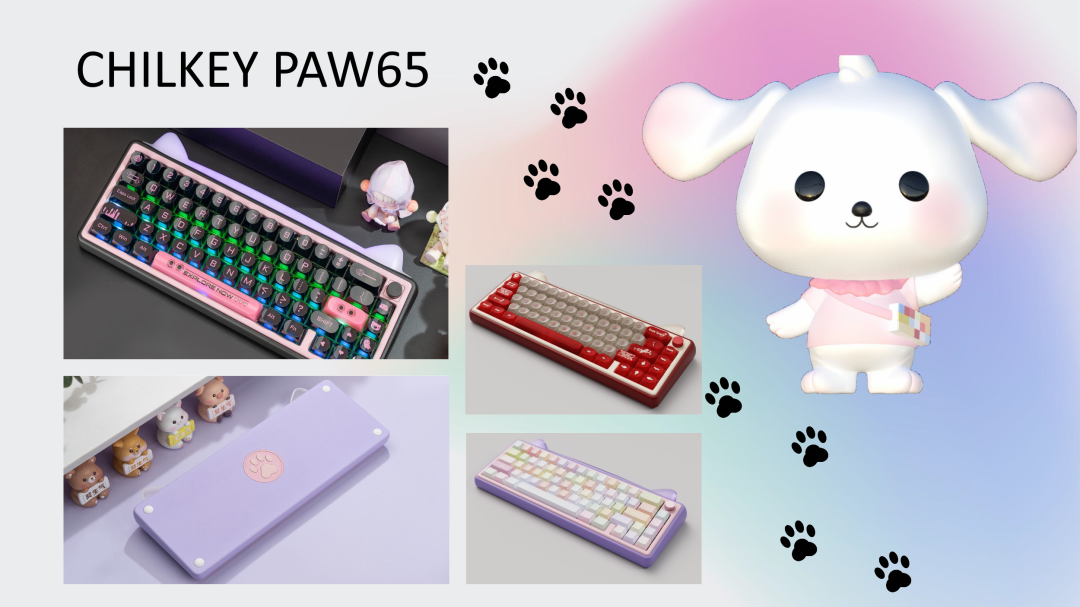 [Groupbuy] Chilkey Paw65 65% gasket completed set keyboard