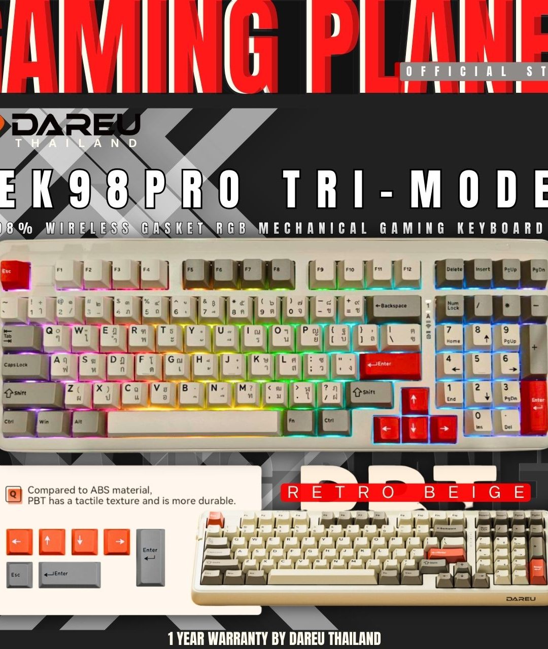 DAREU EK98pro Wireless Mechanical Keyboard,Tri-Mode BT/2.4GHz/USB-C RGB Backlit Gaming Keyboard
